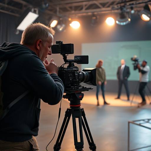 A director filming on set